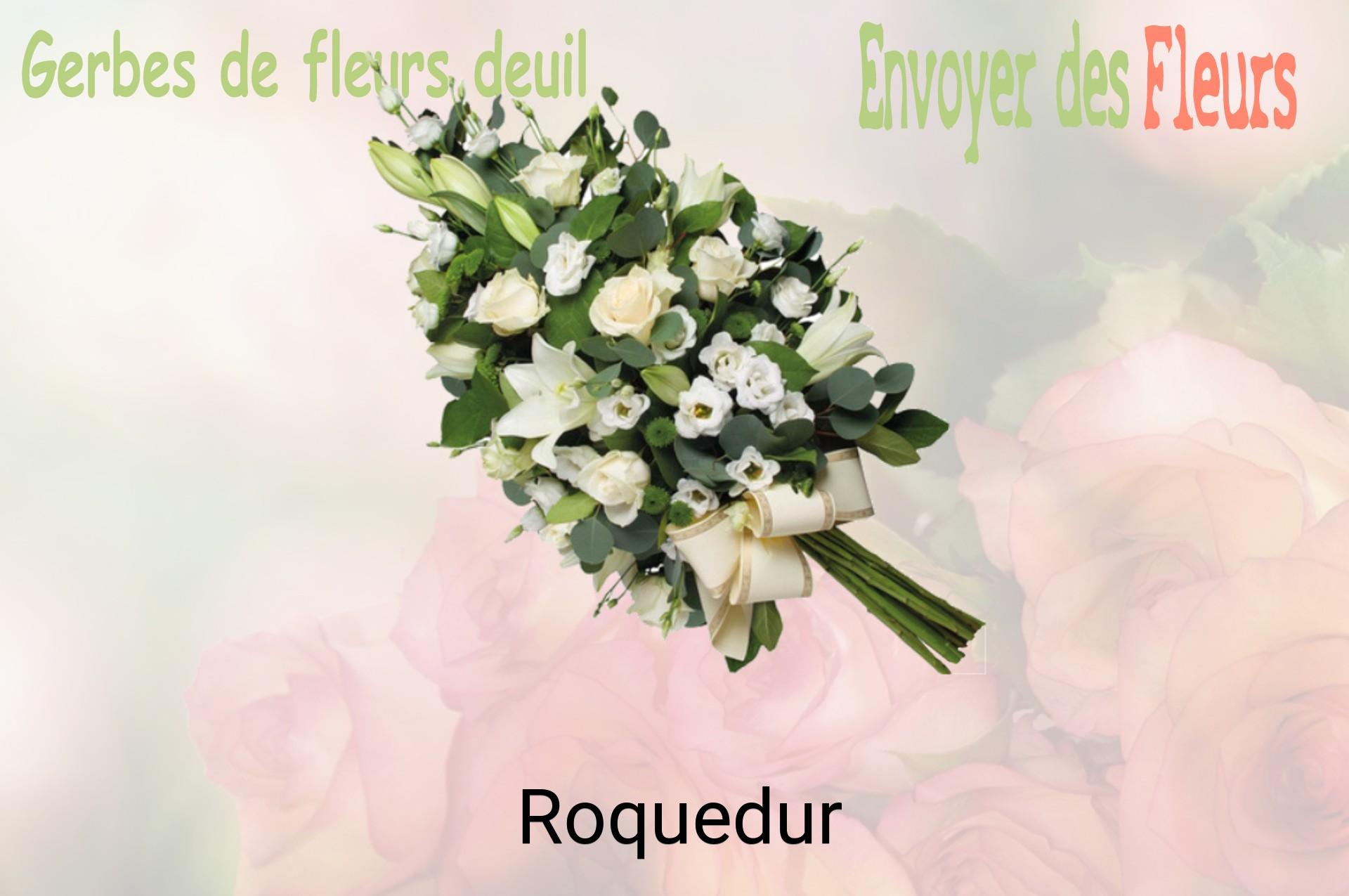 Gerbe de fleurs de deuil livrée à Roquedur